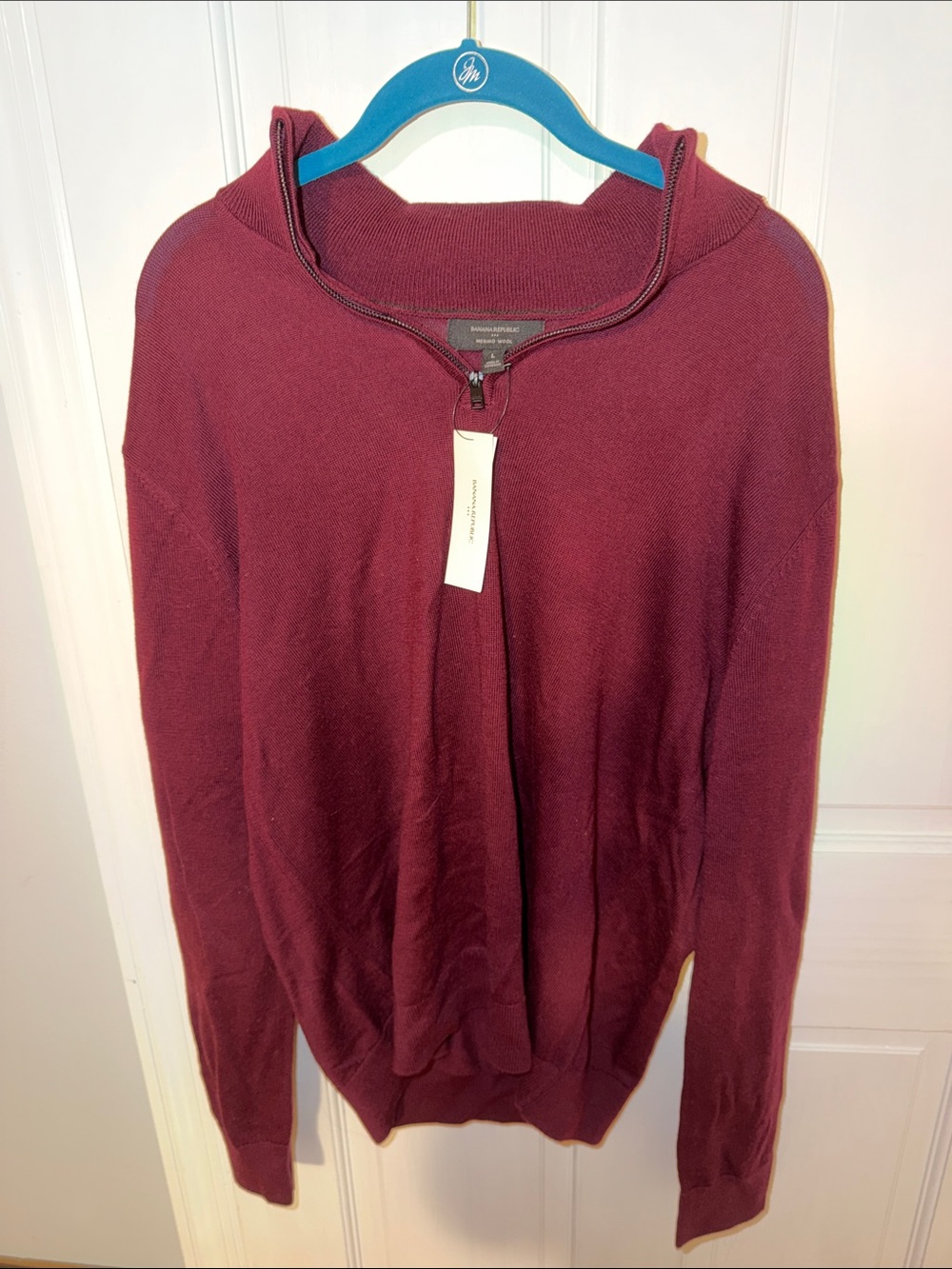 Banana Republic Men's Zip-Up Sweater in Burgundy